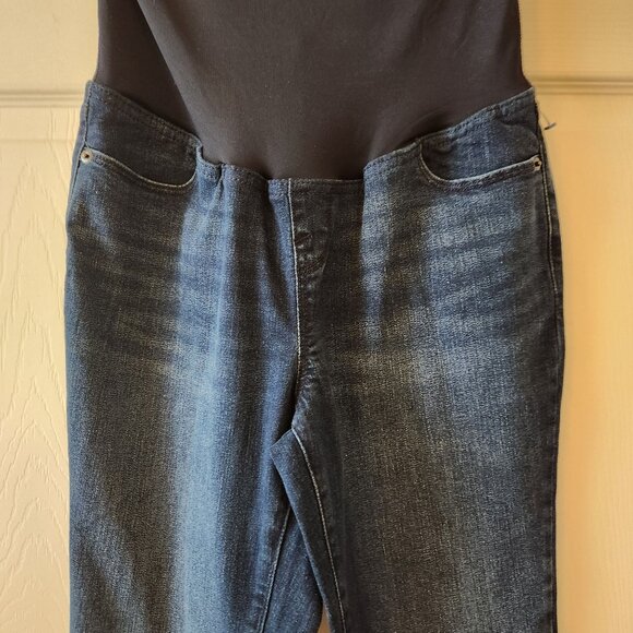 Maternity Skinny Jeans By Ingrid & Isabel Size 4 Dark Blue Denim NWOT - Picture 3 of 9